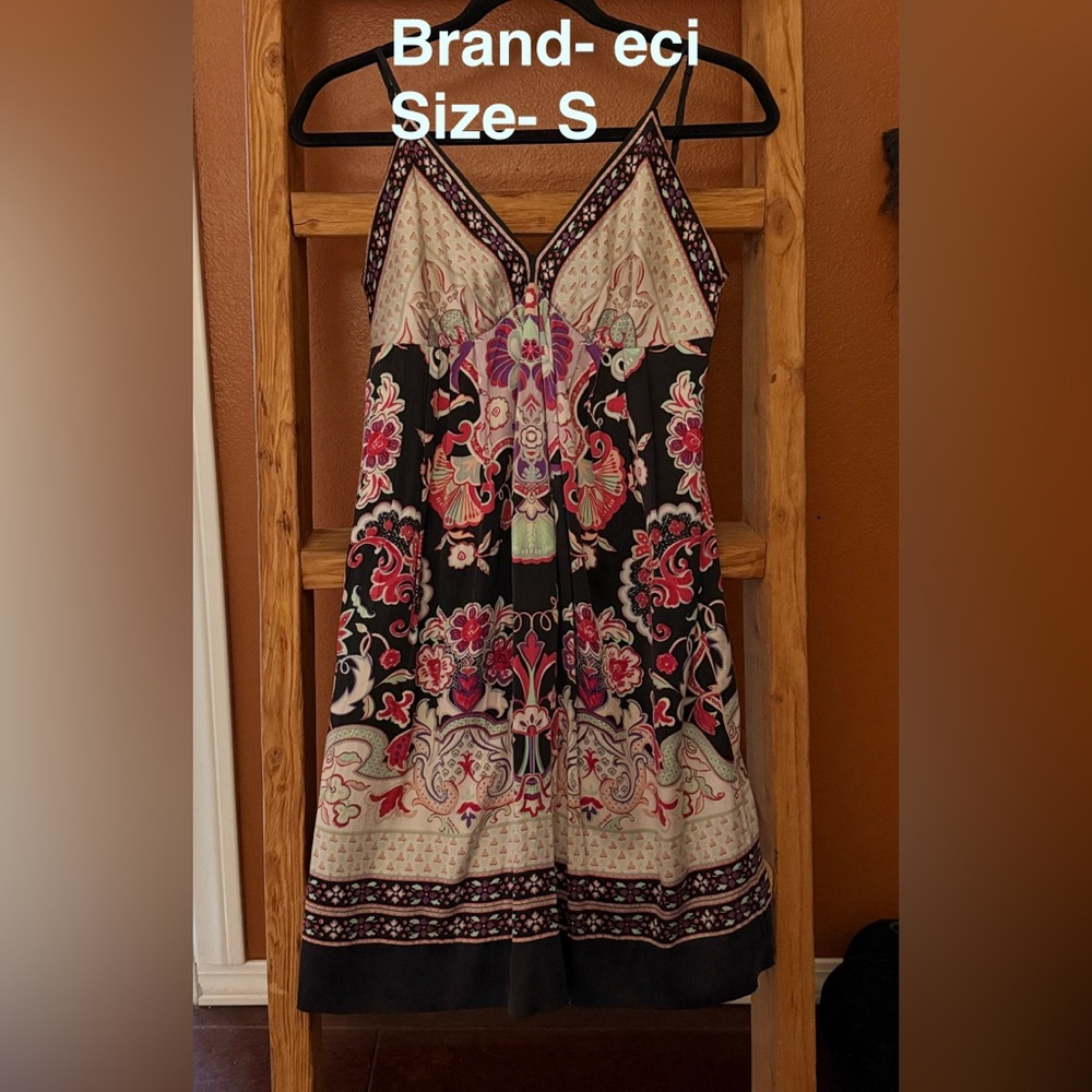 ECI Black and Pink Floral Dress